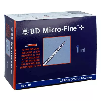BD MICRO-FINE+ Inzulinspr.1 ml U100 12,7 mm, 100X1 ml BD MICRO-FINE+ Inzulinspr.1 ml U100 12,7 mm, 100X1 ml