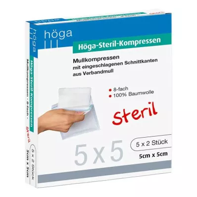 HÖGA-KOMPRESSEN 5x5 cm sterilní 8x, 5x2 St