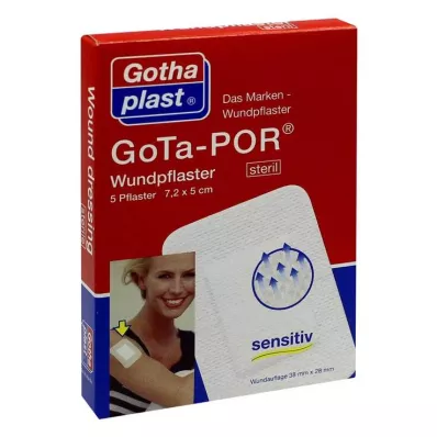 GOTA-POR Sádra na rány 5x7,2 cm sterilní, 5 ks