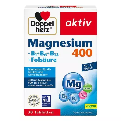 DOPPELHERZ Hořčík 400 mg tablety, 30 ks