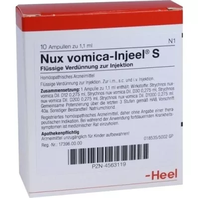 NUX VOMICA INJEEL Ampule S, 10 ks