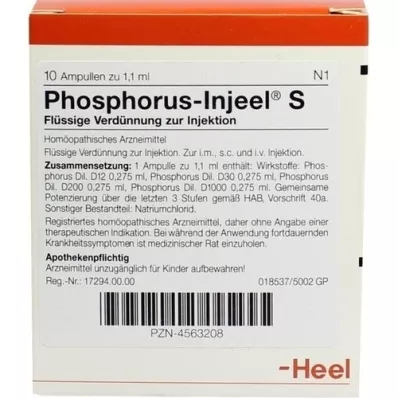 PHOSPHORUS INJEEL Ampule S, 10 ks