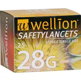 WELLION Safetylancety 28 G bezpečnostní emaily, 25 ks