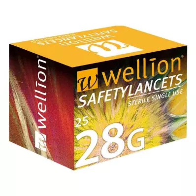 WELLION Safetylancety 28 G bezpečnostní emaily, 25 ks