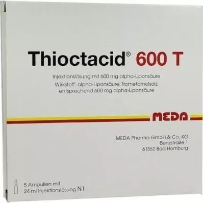 THIOCTACID 600 T injekční roztok, 5X24 ml