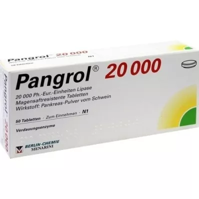 PANGROL 20 000 entericky potahovaných tablet, 50 ks