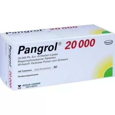 PANGROL 20 000 entericky potahovaných tablet, 100 ks