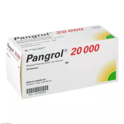PANGROL 20 000 entericky potahovaných tablet, 100 ks
