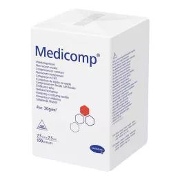 MEDICOMP Netkaná komp. nesterilní 7,5x7,5 cm 4-vrstvá, 100 ks