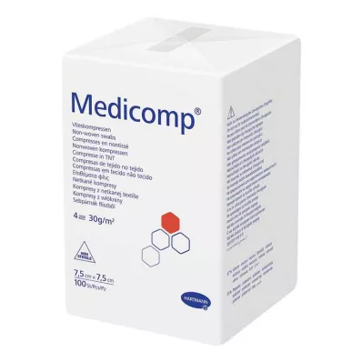 MEDICOMP Netkaná komp. nesterilní 7,5x7,5 cm 4-vrstvá, 100 ks