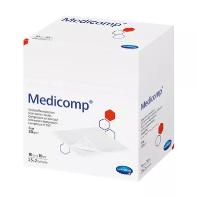 MEDICOMP Netkaná komp. nesterilní 10x10 cm 4vrstvá, 100 ks