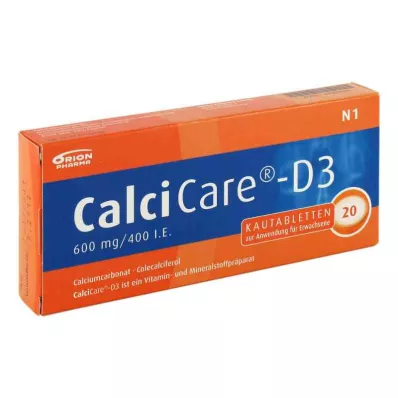 CalciCare-D3 600 mg/400 mezinárodních jednotek (20 kusů)