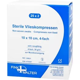 VLIESKOMPRESSEN 10x10 cm sterilní čtyřvrstvé, 25X2 ks