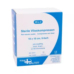 VLIESKOMPRESSEN 10x10 cm sterilní 6x, 25X2 ks