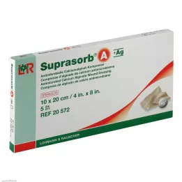 SUPRASORB A+Ag Antimik.Cal.Alginat Kompr.10x20 cm, 5 ks