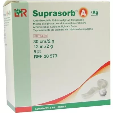 SUPRASORB A+Ag Antimik.Cal.Alginat Tamp.30 cm 2 g, 5 ks