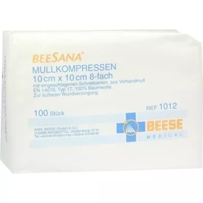 MULLKOMPRESSEN 10x10 cm nesterilní 8x, 100 ks