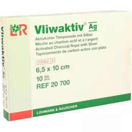 VLIWAKTIV AG Tampon s aktivním uhlím a stříbrem 6,5x10 cm, 10 ks