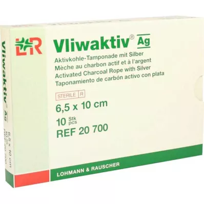 VLIWAKTIV AG Tampon s aktivním uhlím a stříbrem 6,5x10 cm, 10 ks