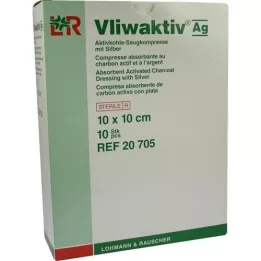 VLIWAKTIV AG Absorbent s aktivním uhlím a stříbrem 10x10 cm, 10 ks