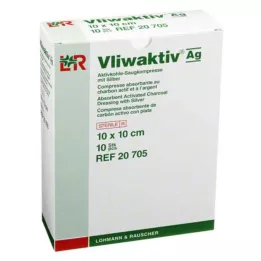 VLIWAKTIV AG Absorbent s aktivním uhlím a stříbrem 10x10 cm, 10 ks