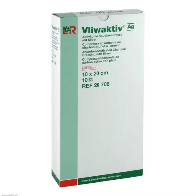 VLIWAKTIV AG Absorbent s aktivním uhlím a stříbrem 10x20 cm, 10 ks