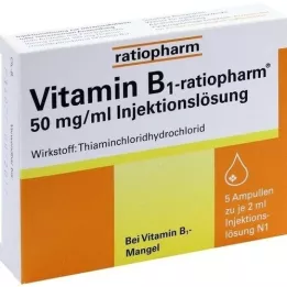 VITAMIN B1-RATIOPHARM 50 mg/ml Inj.Lsg.Ampule, 5X2 ml