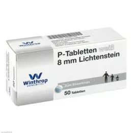 P TABLETTEN bílá 8 mm, 50 ks