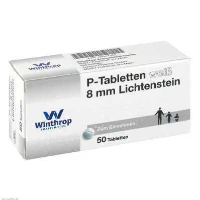 P tablety bílé 8 mm, 50 ks