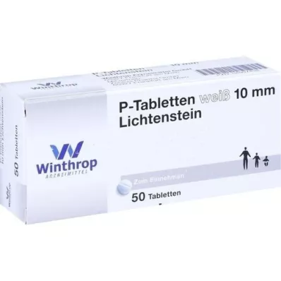 P TABLETTEN bílá 10 mm, 50 ks