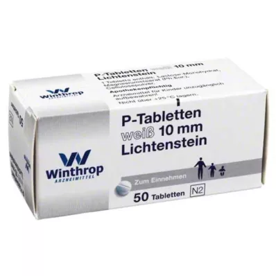 P TABLETTEN bílá 10 mm, 50 ks