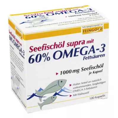 SEEFISCHÖL Supra s 60 % omega-3 mastných měkkých kapslí, 100 ks