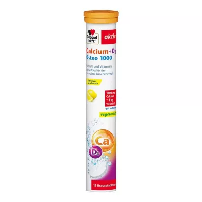 DOPPELHERZ Calcium+D3 Osteo 1.000 šumivé tablety, 15 ks