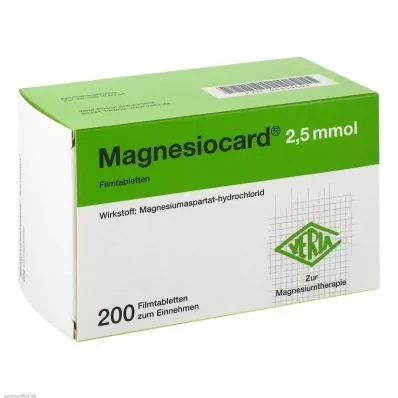 MAGNESIOCARD 2,5 mmol potahované tablety, 200 ks MAGNESIOCARD 2,5 mmol potahované tablety, 200 ks