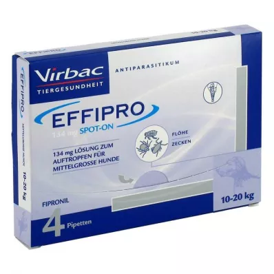 EFFIPRO 134 mg Pip.roztok pro kapání.pro středně velkého psa, 4 ks