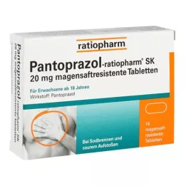 PANTOPRAZOL-ratiopharm SK 20 mg entericky potahované tablety, 14 ks