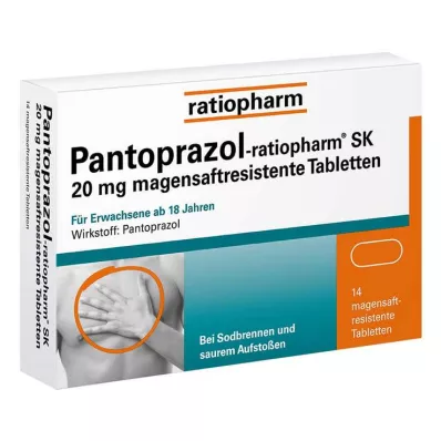 PANTOPRAZOL-ratiopharm SK 20 mg entericky potahované tablety, 14 ks