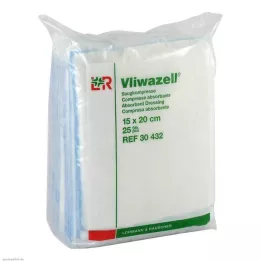 VLIWAZELL Absorpční nesterilní obklady 15x20 cm, 25 ks