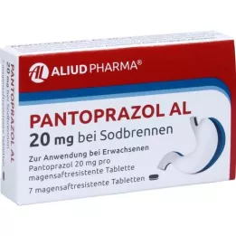 PANTOPRAZOL AL 20 mg na pálení žáhy entericky potahované tablety, 7 ks