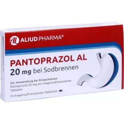 PANTOPRAZOL AL 20 mg na pálení žáhy entericky potahované tablety, 14 ks