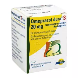OMEPRAZOL dura S 20 mg tvrdé enterální tobolky, 14 ks