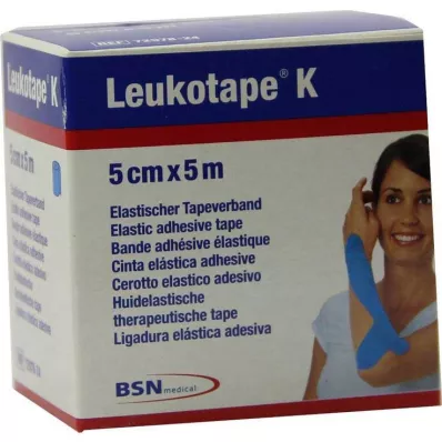Leukotape K 5cm světle modrá, 1 kus