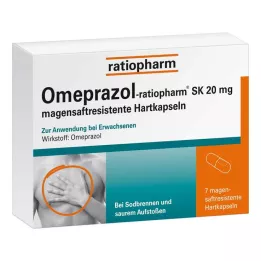 OMEPRAZOL-ratiopharm SK 20 mg tvrdé enterální tobolky, 7 ks