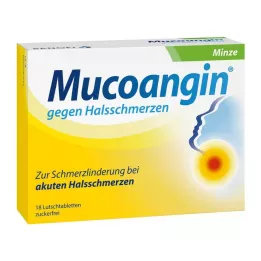 MUCOANGIN Mátové pastilky 20 mg, 18 ks