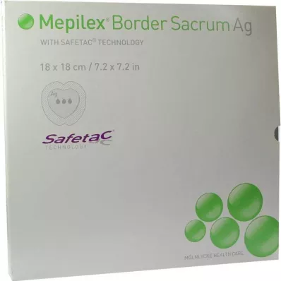 Mepilex Border Sacrum Ag obvaz 18x18cm, 5 ks