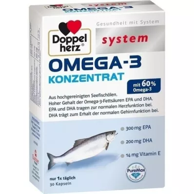 DOPPELHERZ Omega-3 koncentrát systémové kapsle, 30 ks