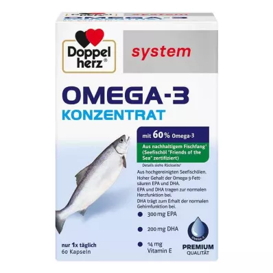 DOPPELHERZ Omega-3 koncentrát systémové kapsle, 60 ks