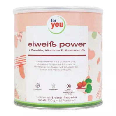 FOR YOU protein power jahodový prášek, 750 g
