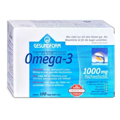 GESUNDFORM Omega-3 1 000 mg Vega Soft Capsules, 100 kapslí