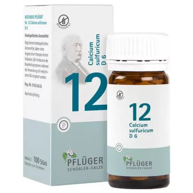 BIOCHEMIE Omítka pro oráče 12 Calcium sulphuricum D 6 tbl, 100 ks